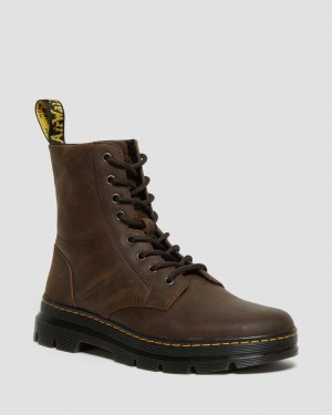 Dr Doc Martens Combs Crazy Horse Cuero Casuales Boots (Crazy Horse) Marrom | DZ01-Y2SP