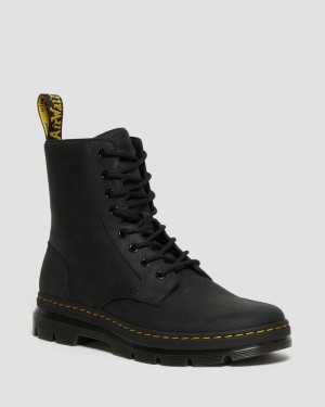 Dr Doc Martens Combs Cuero Casuales Boots (Wyoming) Negros | AK13-K0KC