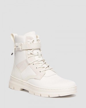 Dr Doc Martens Combs Tech II Poly & Cuero Casuales Boots (Extra Tough Nylon) Off White/Natural | QP64-O9EU