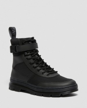 Dr Doc Martens Combs Tech Poly Casuales Boots (Element Poly Rip Stop) Negros | PD86-Q6DK