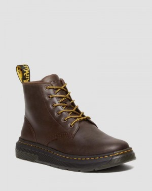 Dr Doc Martens Crewson Crazy Horse Cuero Casuales Chukka Boots (Crazy Horse) Marrom Oscuro | ZS52-R6NF