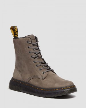 Dr Doc Martens Crewson Nubuck Cuero Everyday Boots (Buffbuck) Gunmetal | JA21-G3KK