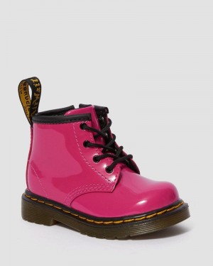 Dr Doc Martens Infant 1460 Charol Cuero Encaje Up Boots (Charol Cuero) Rosas | AJ20-L6LP