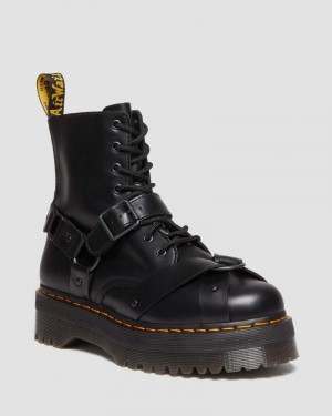 Dr Doc Martens Jadon Boot Harness Cuero Platforms (Paris) Negros | ZL42-Z3KW