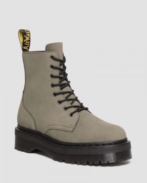 Dr Doc Martens Jadon Boot Milled Nubuck Platforms (Milled Nubuck Wp) Grises | AM33-N7NB