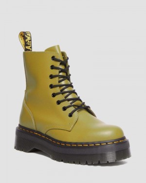 Dr Doc Martens Jadon Boot Smooth Cuero Platforms (Smooth Cuero) Verde Oliva | XH17-Q1CU