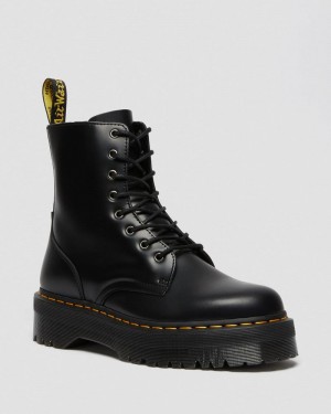 Dr Doc Martens Jadon Boot Smooth Cuero Platforms (Polished Smooth) Negros | PG08-A1XT