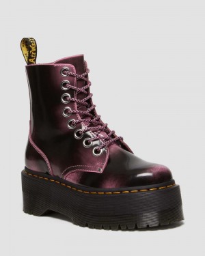 Dr Doc Martens Jadon Max Boot Distressed Cuero Platforms (Arcadia) Rosas | NK81-D9NF