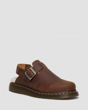 Dr Doc Martens Jorge II Faux Fur Forro Destalonadas Mules (Archive Pull Up) Warm Tan | WA49-J3VJ