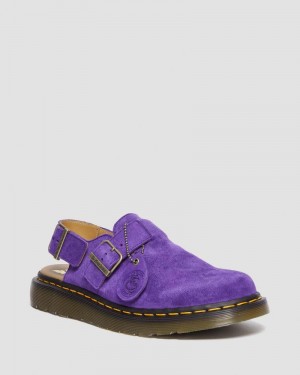 Dr Doc Martens Jorge Made in England Gamuza Destalonadas Mules (Repello Calf Gamuza (Gum Oil)) Morados | GJ54-W2CA