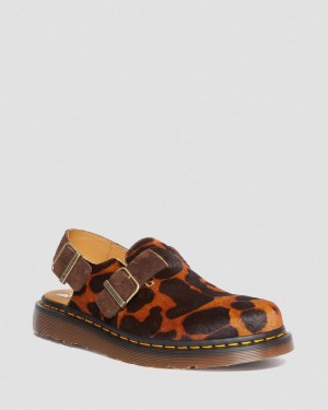 Dr Doc Martens Jorge Made in England Hair On Destalonadas Mule (Hair On) Ocelot | ZP71-O1IL