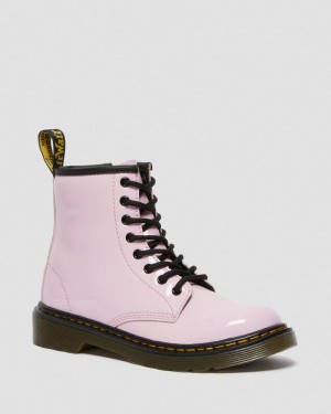 Dr Doc Martens Junior 1460 Charol Cuero Encaje Up Boots (Charol Cuero) Rosas | WV14-U7KX