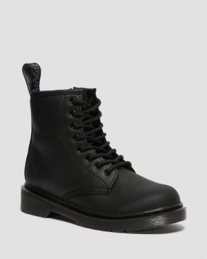 Dr Doc Martens Junior 1460 Faux Fur Forro Boots (Republic Impermeables) Negros | OY59-A1DS