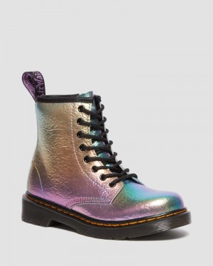 Dr Doc Martens Junior 1460 Rainbow Crinkle Cuero Encaje Up Boots (Rainbow Crinkle) Multi | LQ78-A0NO