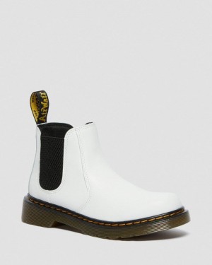 Dr Doc Martens Junior 2976 Cuero Chelsea Boots (Romario) Blancos | ZY90-I0DQ