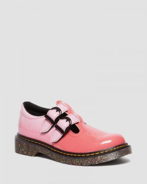 Dr Doc Martens Junior 8065 Gradient Glitter Cuero Mary Jane Shoes Rosas | ZZ37-A5XE