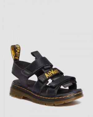 Dr Doc Martens Junior Callan Casuales Sandals (Extra Tough 50/50+Rubbery) Negros | XD79-C7SI