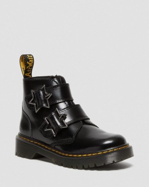 Dr Doc Martens Junior Devon Bex Cuero Ankle Boots (Lissome) Negros | SJ48-U6BN