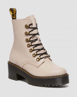 Dr Doc Martens Leona - Sendal Cuero Tacón Boots (Sendal) Vintage Taupe | VA24-S8IZ