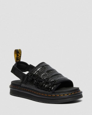 Dr Doc Martens Mura Suicoke Croco Cuero Sandals (New Vibrance Croco) Negros | OJ96-A8WI