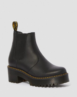 Dr Doc Martens Rometty Wyoming Cuero Plataforma Chelsea Boots (Burnished Wyoming) Negros | AJ88-V1SD