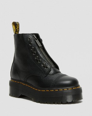 Dr Doc Martens Sinclair Milled Nappa Cuero Plataforma Boots (Milled Nappa) Negros | SC08-T5QZ