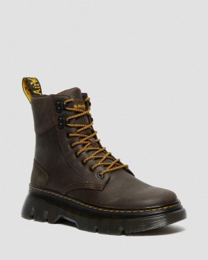 Dr Doc Martens Tarik Crazy Horse Cuero Utility Boots (Crazy Horse) Marrom Oscuro | VL23-N5RI