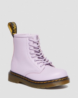 Dr Doc Martens Toddler 1460 Softy T Cuero Encaje Up Boots (Softy T) Lilac | HD07-U1UR