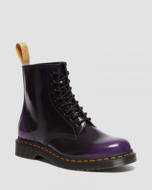 Dr Doc Martens Vegan 1460 Encaje Up Boots (Oxford Rub Off) Morados | QL92-X8HE