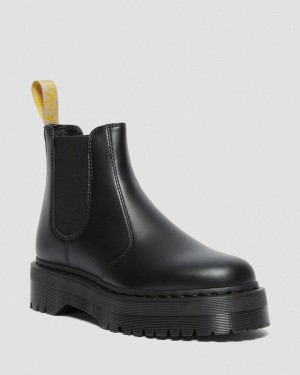 Dr Doc Martens Vegan 2976 Felix Plataforma Chelsea Boots (Felix Rub Off) Negros | GI41-E0WW