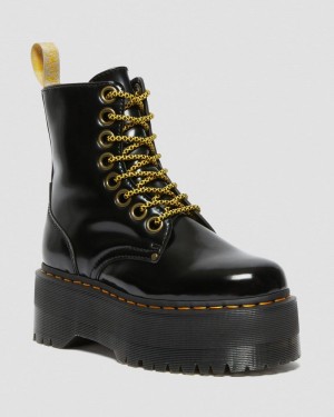 Dr Doc Martens Vegan Jadon Boot Max Platforms (Oxford) Negros | KV79-V2KH