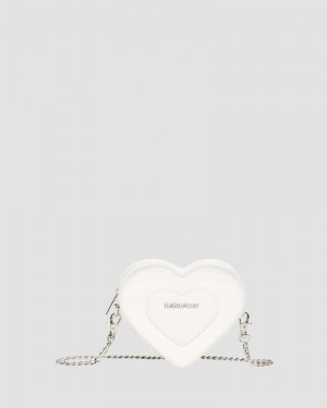 Dr Doc Martens Vegan Mini Heart Shaped Bag (Kemble Pu) Blancos | OZ02-W8SR