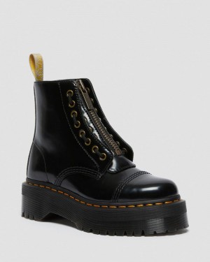 Dr Doc Martens Vegan Sinclair Plataforma Boots (Oxford) Negros | KH22-K1HR