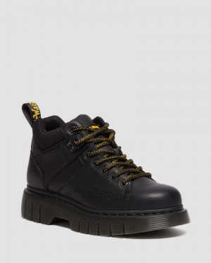 Dr Doc Martens Woodard Grizzly Cuero Low Casuales Boots (Grizzly) Negros | EI14-O2RY