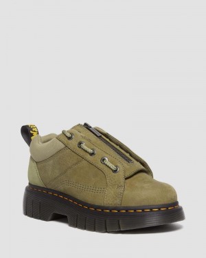 Dr Doc Martens Woodard Tumbled Nubuck Cuero Low Casuales Boots (Titan) Verde Oliva | VO31-F6VM