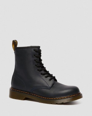 Dr Doc Martens Youth 1460 Cuero Encaje Up Boots (Romario) Azul Marino | PL85-C6VT