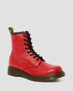 Dr Doc Martens Youth 1460 Cuero Encaje Up Boots (Romario) Rojos | NM58-N8IL