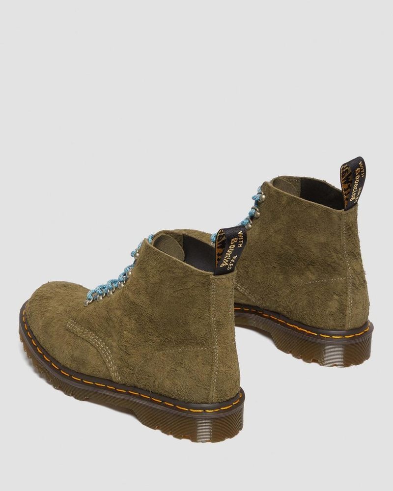 Dr Doc Martens 101 Made in England Hardware Gamuza Ankle Boots Verde Oliva | WE49-C5KM