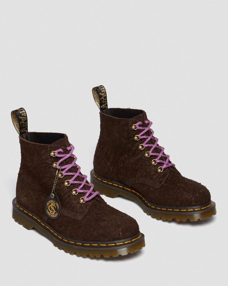 Dr Doc Martens 101 Made in England Hardware Gamuza Ankle Boots Marrom Oscuro | OG81-A2ZS