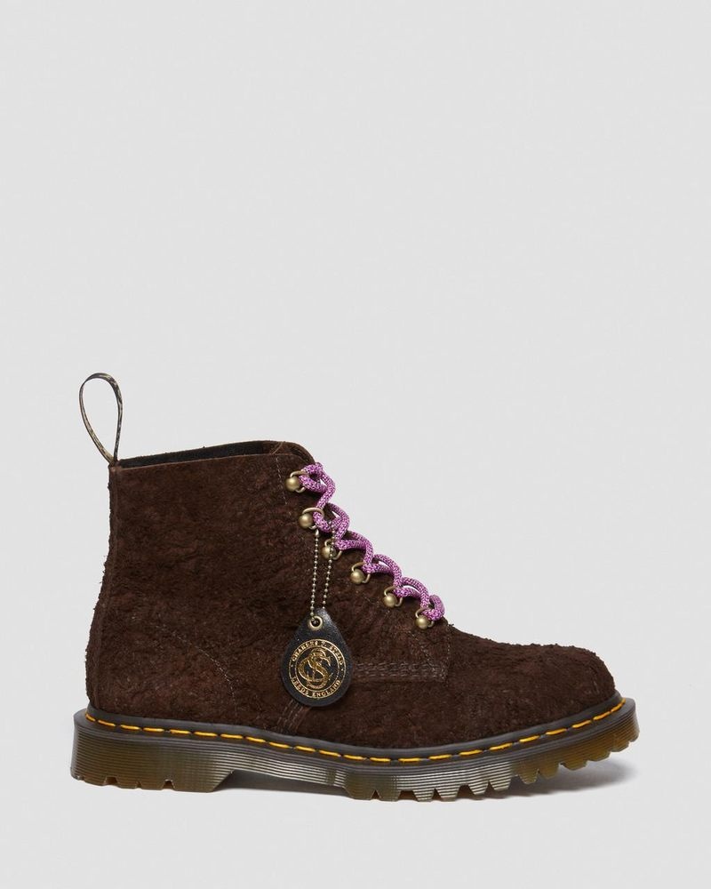 Dr Doc Martens 101 Made in England Hardware Gamuza Ankle Boots Marrom Oscuro | OG81-A2ZS