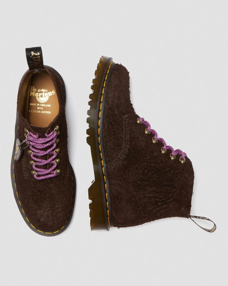 Dr Doc Martens 101 Made in England Hardware Gamuza Ankle Boots Marrom Oscuro | OG81-A2ZS