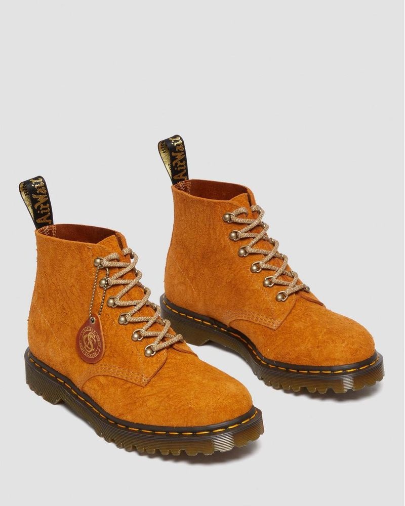 Dr Doc Martens 101 Made in England Hardware Gamuza Ankle Boots Amarillos | EN15-F0AP