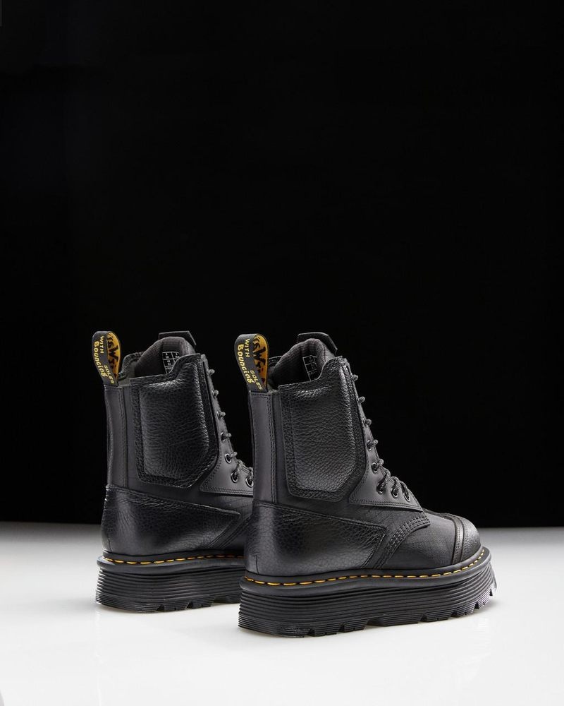 Dr Doc Martens 1460 Beta Zebzag Plataforma Boots (Lunar+Sorento+Hub Ripstop) Negros | YN47-U3OA