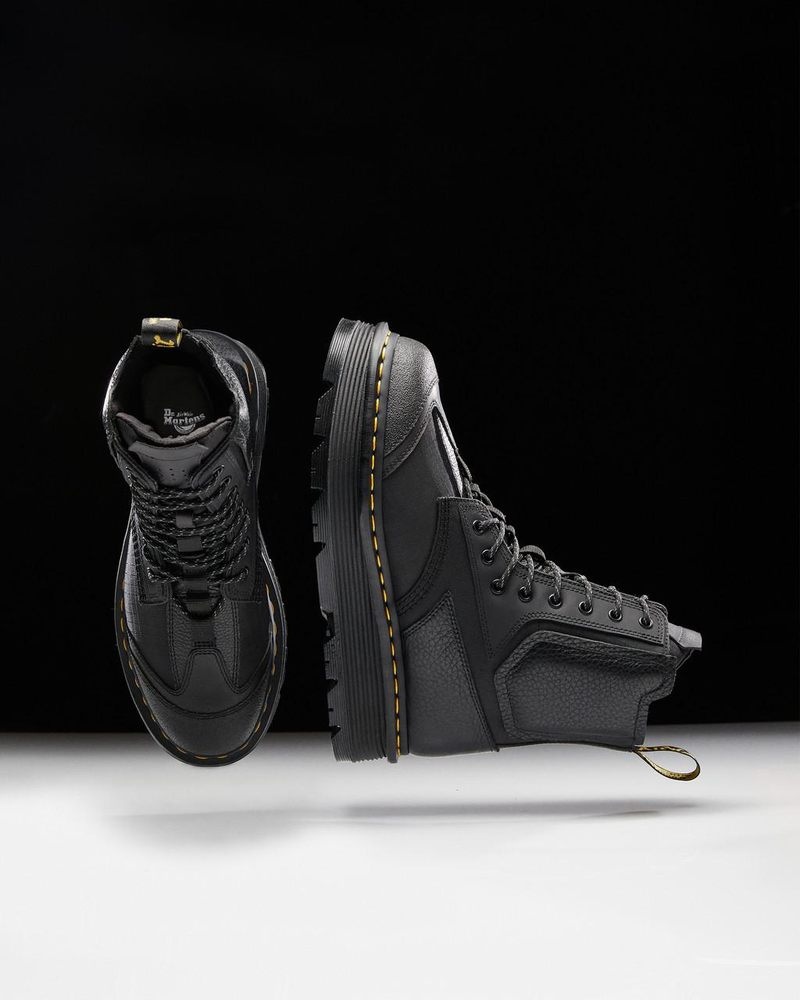 Dr Doc Martens 1460 Beta Zebzag Plataforma Boots (Lunar+Sorento+Hub Ripstop) Negros | YN47-U3OA