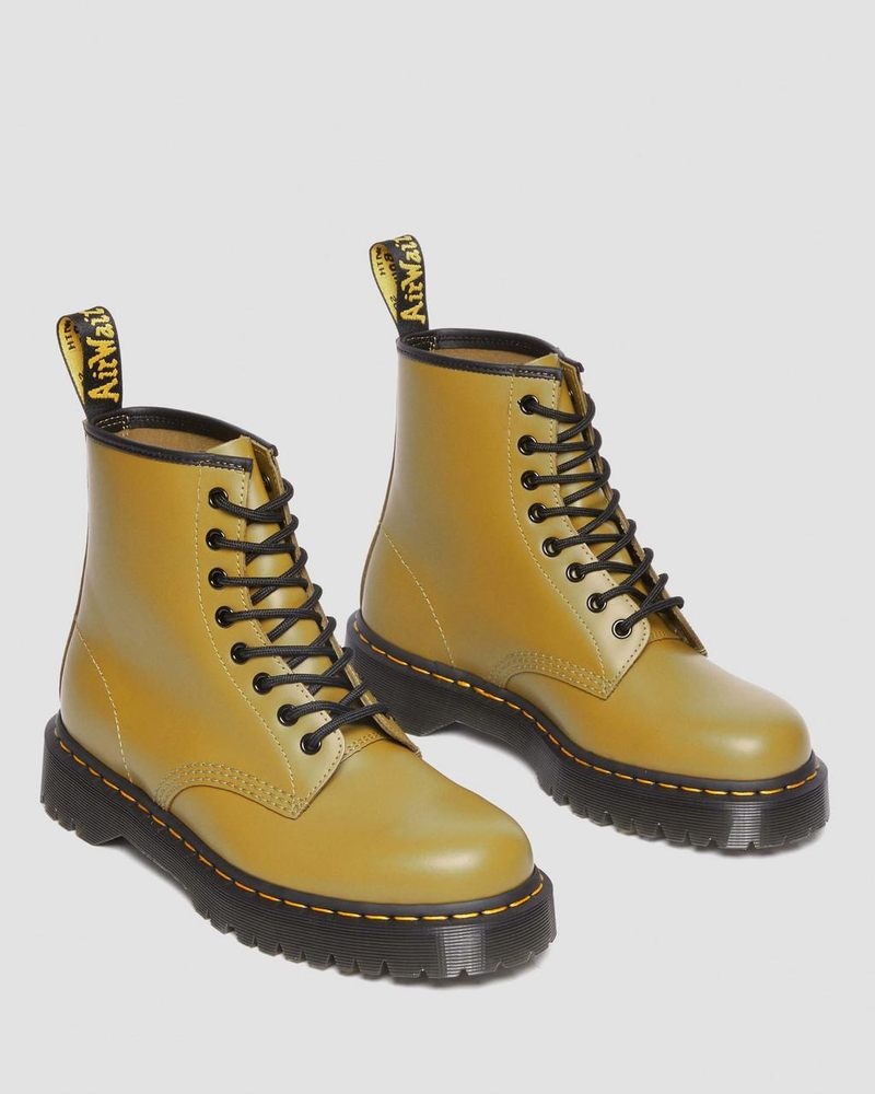 Dr Doc Martens 1460 Bex Smooth Cuero Encaje Up Boots (Smooth Cuero) Verde Oliva | FA76-N4HE