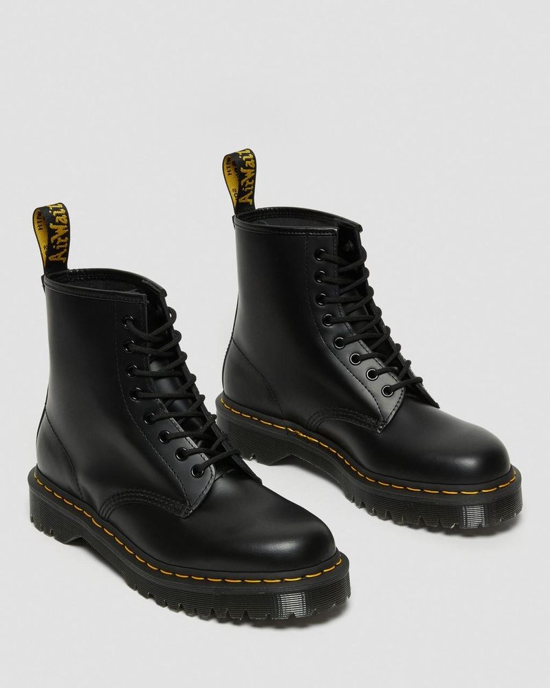 Dr Doc Martens 1460 Bex Smooth Cuero Encaje Up Boots (Smooth Cuero) Negros | DM57-K1SO