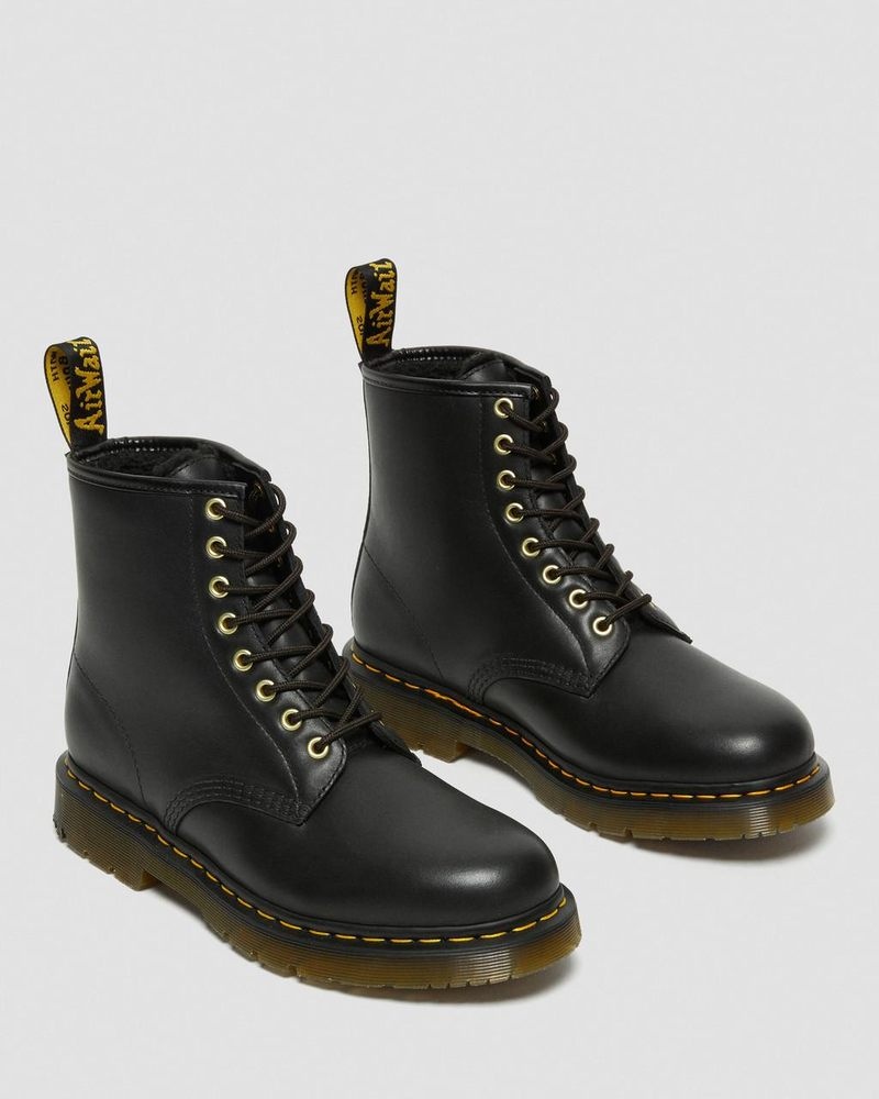 Dr Doc Martens 1460 DM's Wintergrip Cuero Encaje Up Boots (Blizzard Wp) Negros | NP43-V4RK