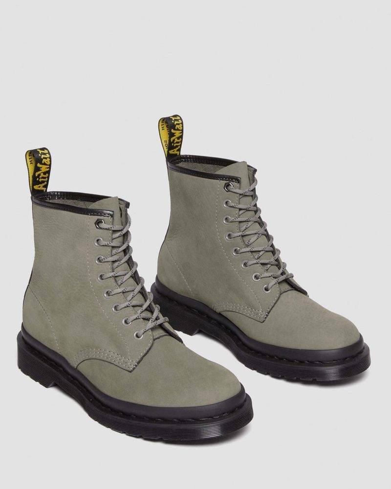 Dr Doc Martens 1460 Milled Nubuck Cuero Encaje Up Boots (Milled Nubuck Wp) Grises | OV11-E3MK