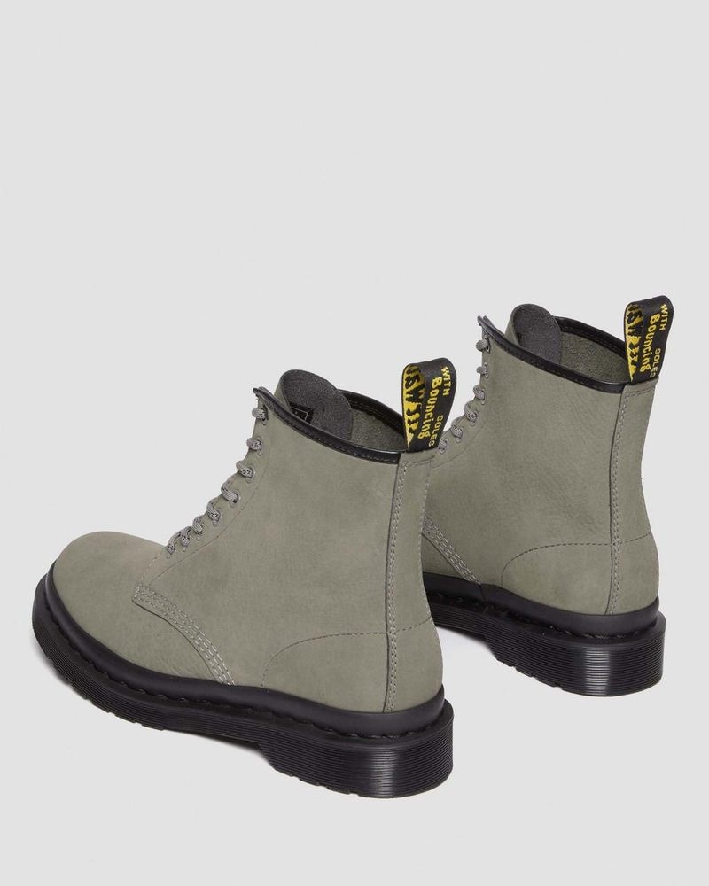 Dr Doc Martens 1460 Milled Nubuck Cuero Encaje Up Boots (Milled Nubuck Wp) Grises | OV11-E3MK