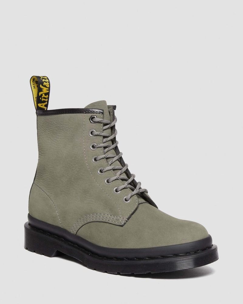 Dr Doc Martens 1460 Milled Nubuck Cuero Encaje Up Boots (Milled Nubuck Wp) Grises | OV11-E3MK